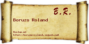 Boruzs Roland névjegykártya