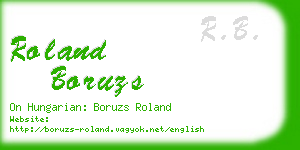 roland boruzs business card